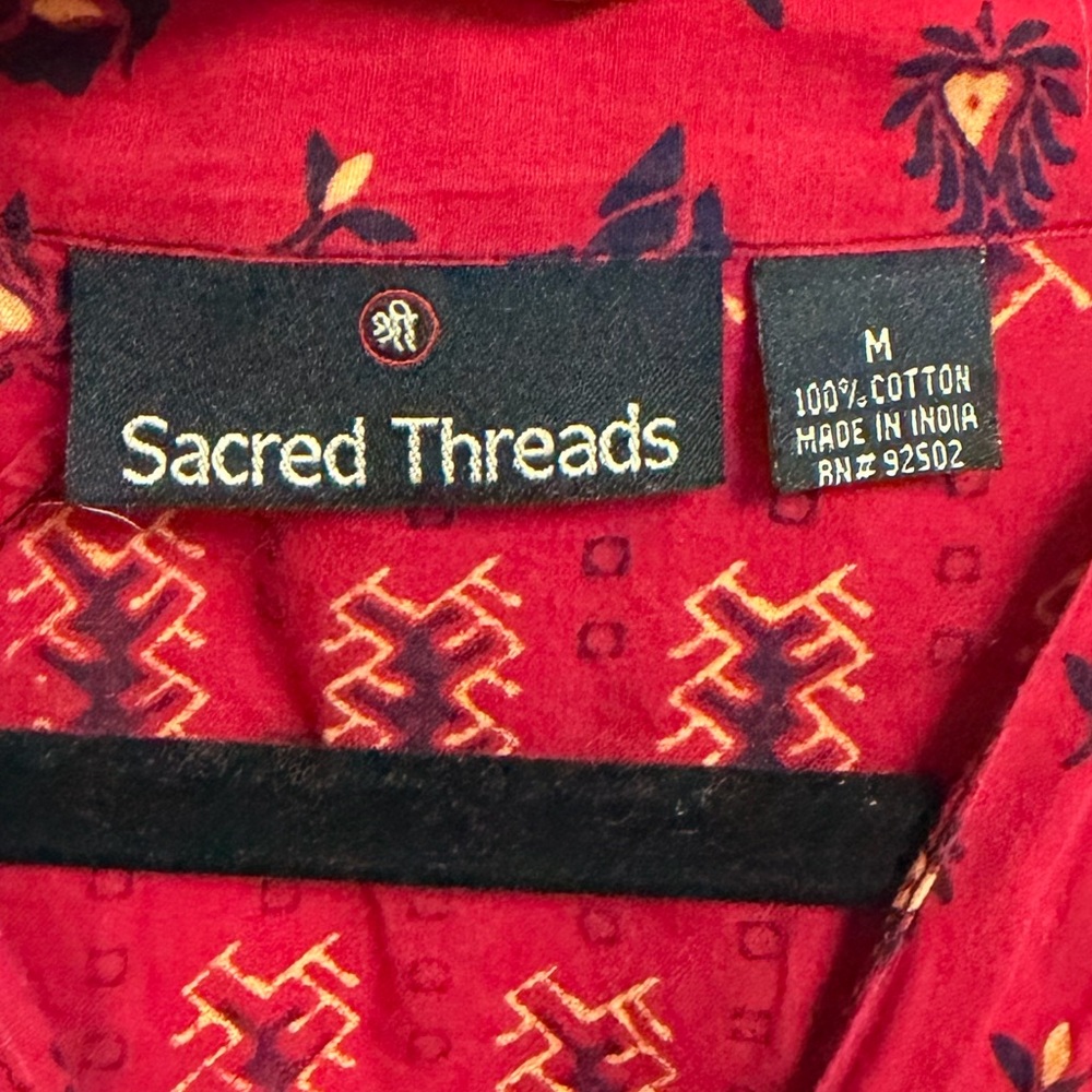 Sacred Threads Boho 100% Cotton Oversized Beaded Blouse - Picture 3 of 5